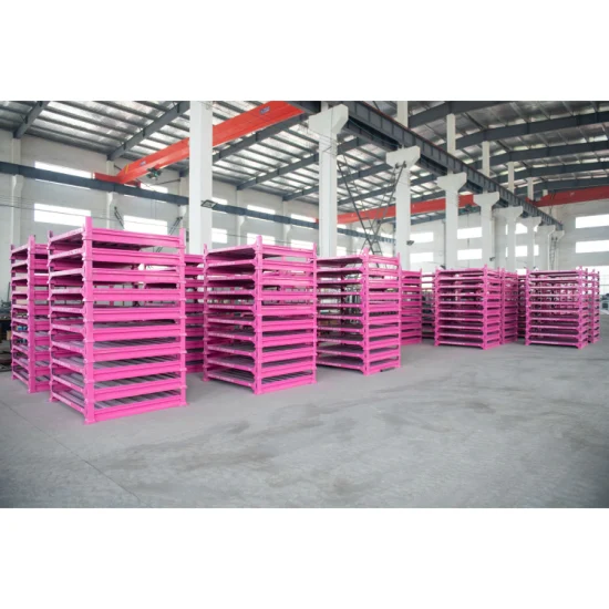 Étagère de rangement pliable de recyclage robuste en métal pour entrepôt