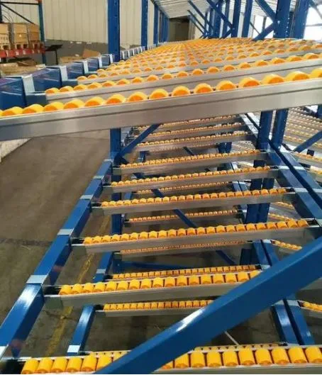 Fifo Carton Flow Through Rolling Mobile Pallet Rack pour le stockage en entrepôt industriel